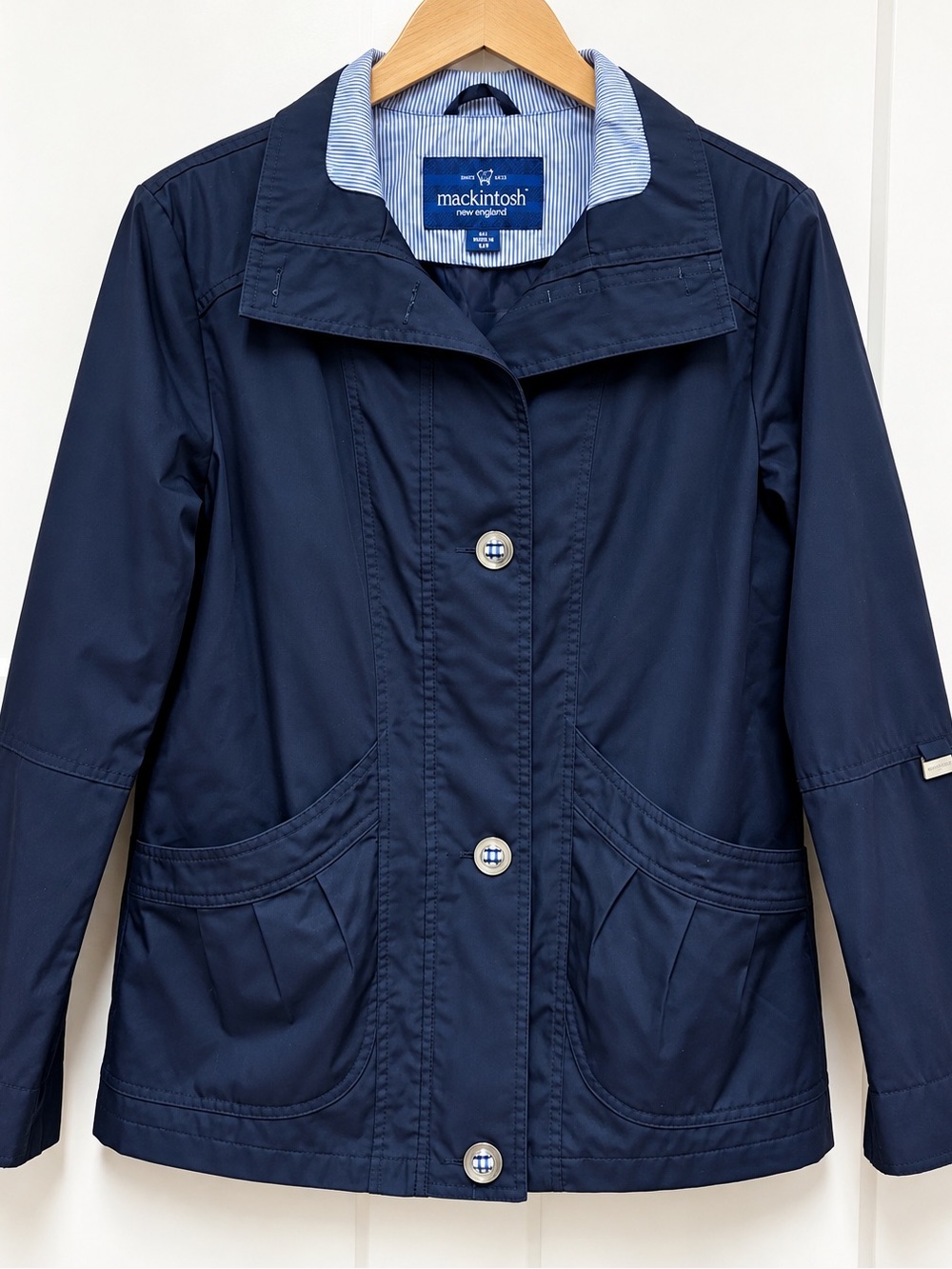 Mackintosh New England Womens Small Navy Blue Utility Jacket Coat